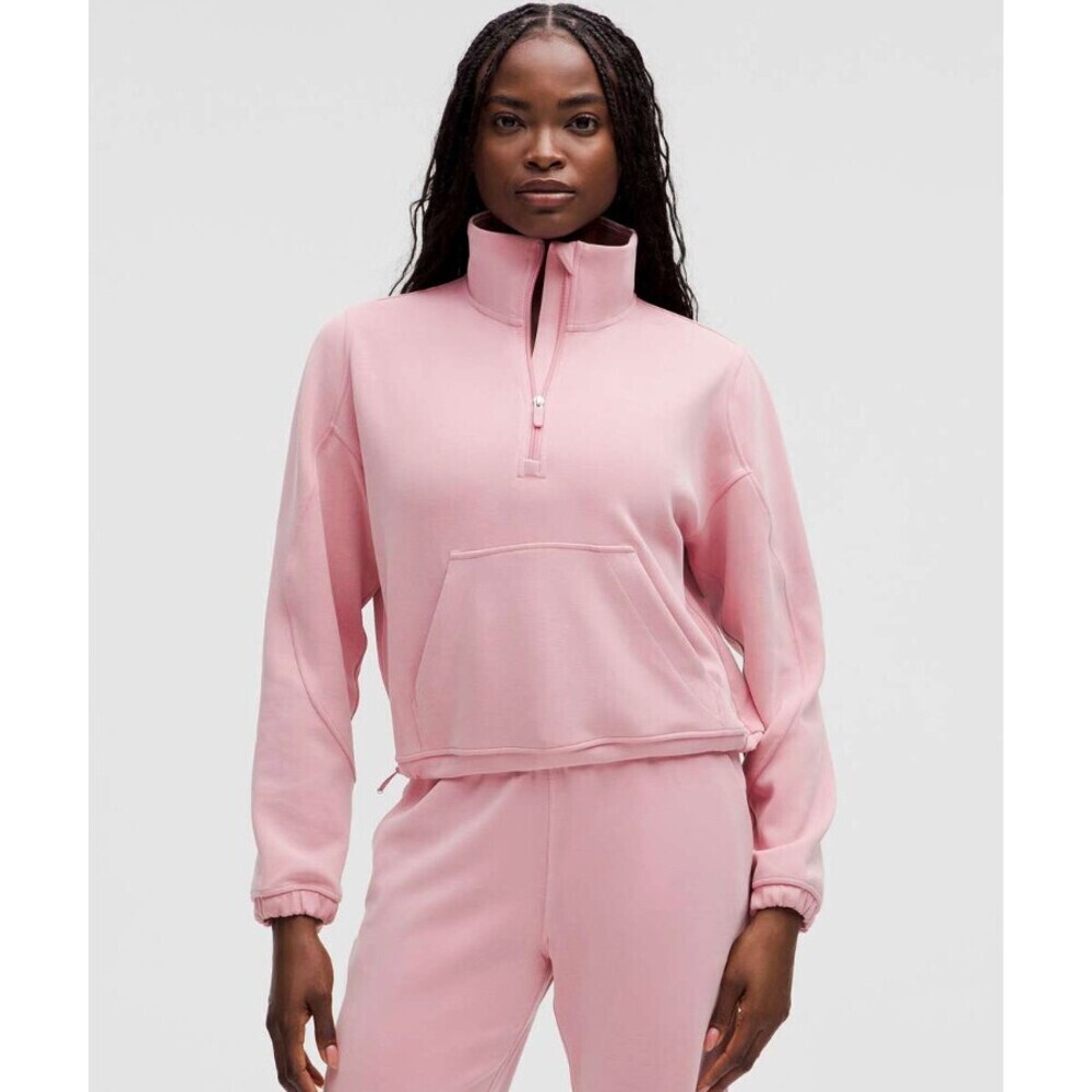 Lululemon Brushed Softstreme Half Zip Pink Tide Size 2